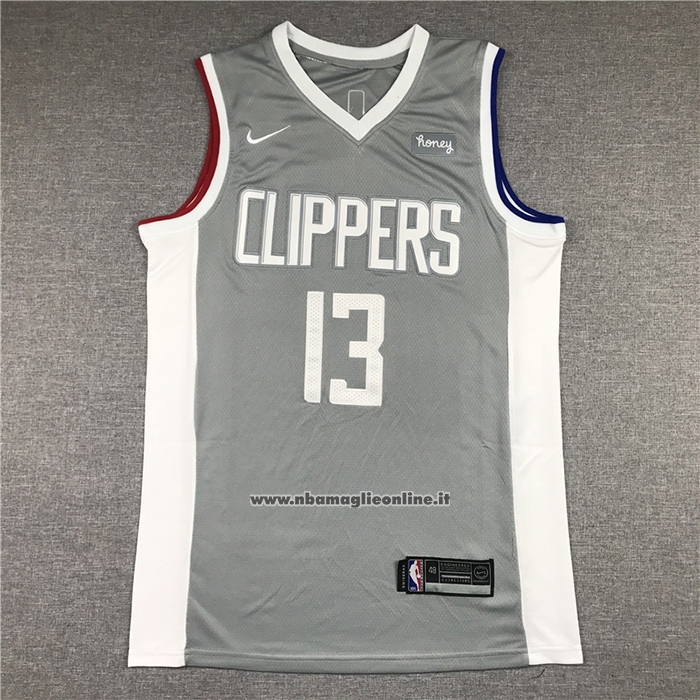Maglia Los Angeles Clippers Paul George #13 Earned 2020-21 Grigio